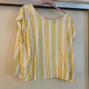 Torrid Yellow and White Boxy Blouse